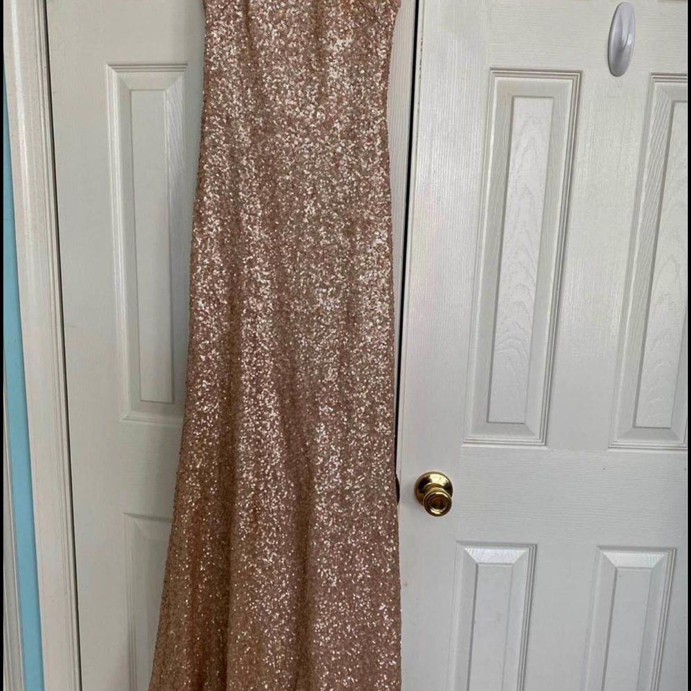 Sequin gold bridesmaid dress